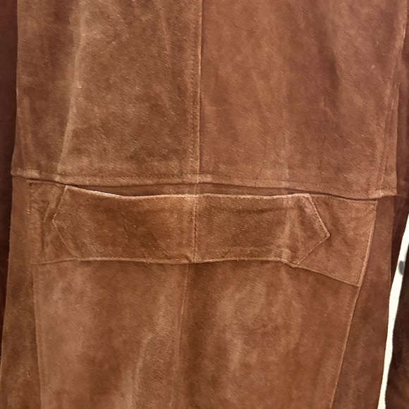 Brown Suede Double-Breasted Men’s  Coat Size M - Picture 3 of 14